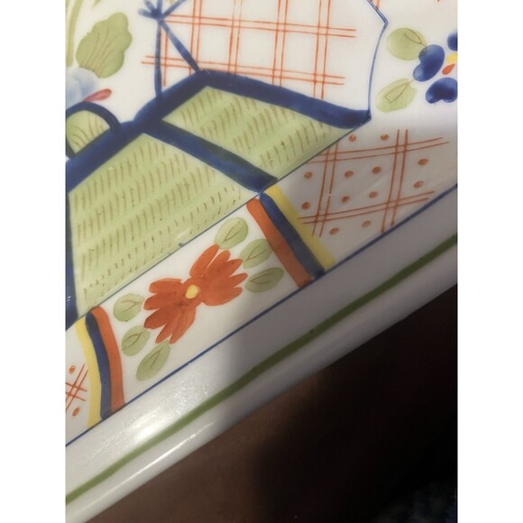 Vintage Andrea By Sade Chinoiserie Tray Oriental Floral Dish k Japan 8726 - Picture 6 of 12